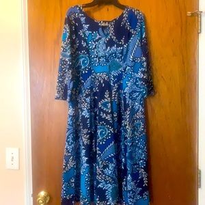 Beautiful blue pattern dress for church or date